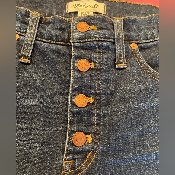 NWOT MADEWELL HIGH RISE SKINNY BUTTON FLY RAW HEM JEANS SIZE 30 - Picture 7 of 7